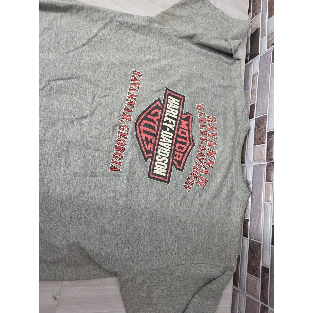 Vintage 2004 Savannah Georgia Harley Davidson T-Shirt XL Oily Distressed Cool... - Picture 8 of 16